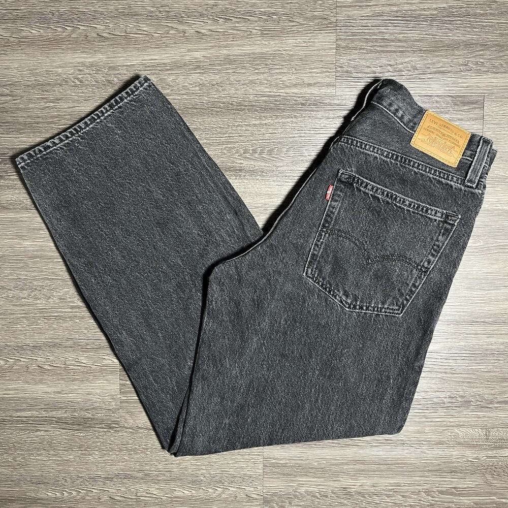 Levi's Premium Baggy Dad Jeans Women's 27 Black Wide Leg Barrel Big E EUC